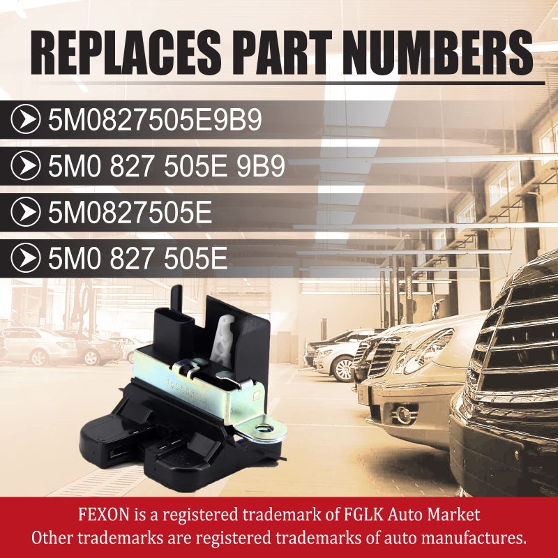 FEXON Trunk Latch Tailgate Lock Compatible with VW Jetta Sportwagen 2010-2014, Volkswagen Tiguan 2008-2017 Replaces 5M0827505E - Image 3